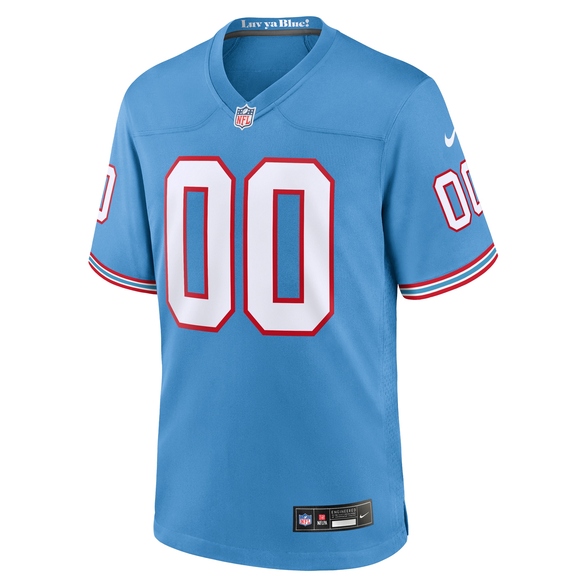 Tennessee Titans Light Blue Oilers Throwback Custom Game NFL Jersey Men's