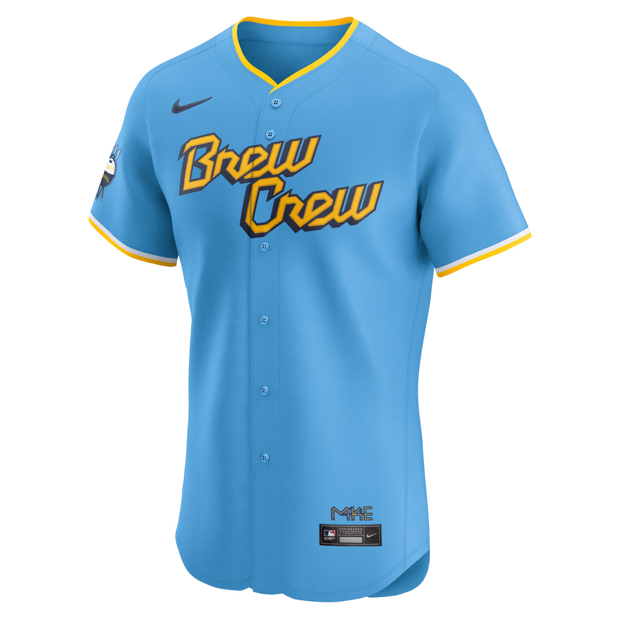 Milwaukee Brewers Powder Blue City Connect Elite MLB Jersey Men's