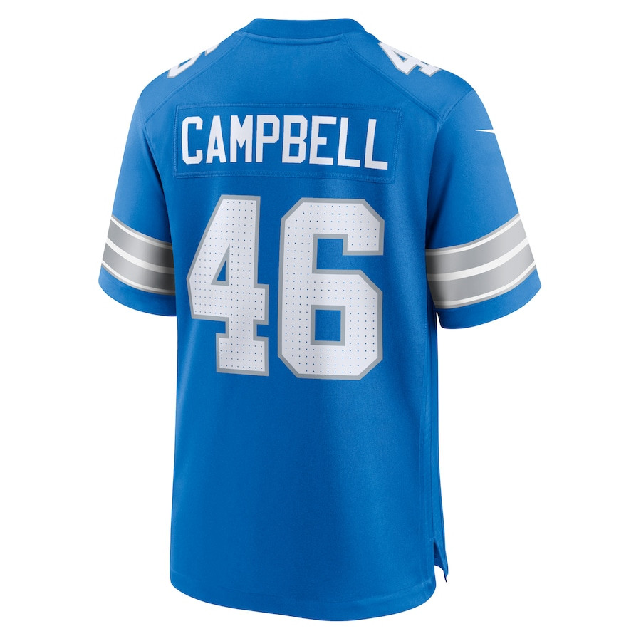 Jack Campbell 46 Detroit Lions Game Blue NFL Jersey Men's