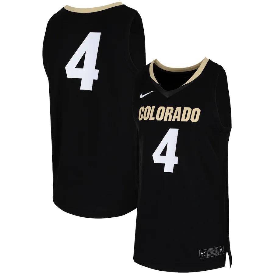 Colorado Buffaloes Team Black #4 NCAA Jersey Men's
