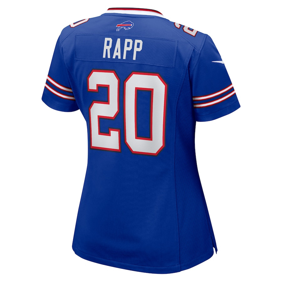 Taylor Rapp 20 Buffalo Bills Game Royal NFL Jersey Women's