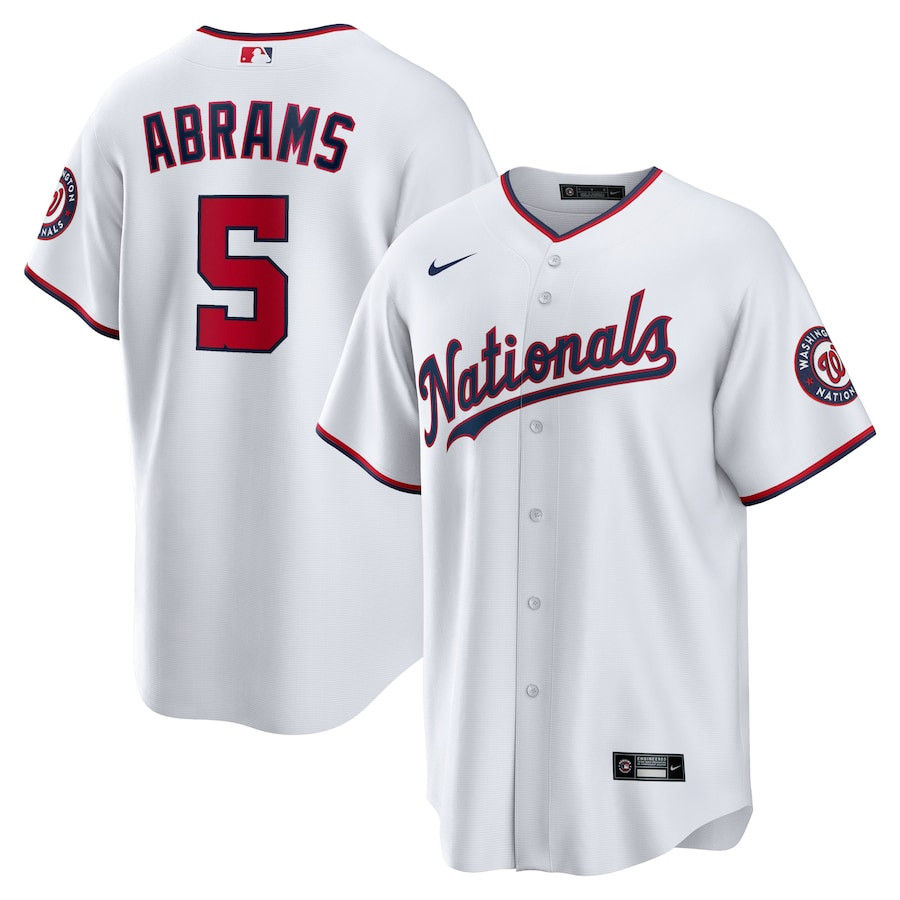 CJ Abrams 5 Washington Nationals Home White MLB Jersey Men's