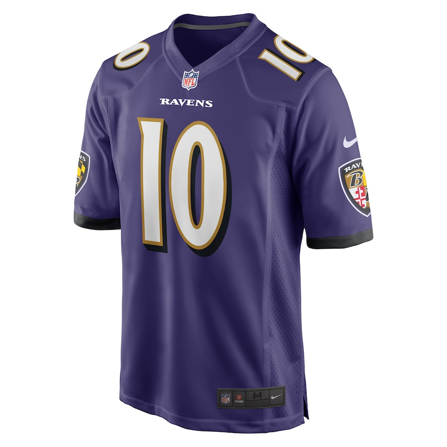 Arthur Maulet 10 Baltimore Ravens Team Game Purple NFL Jersey Men's