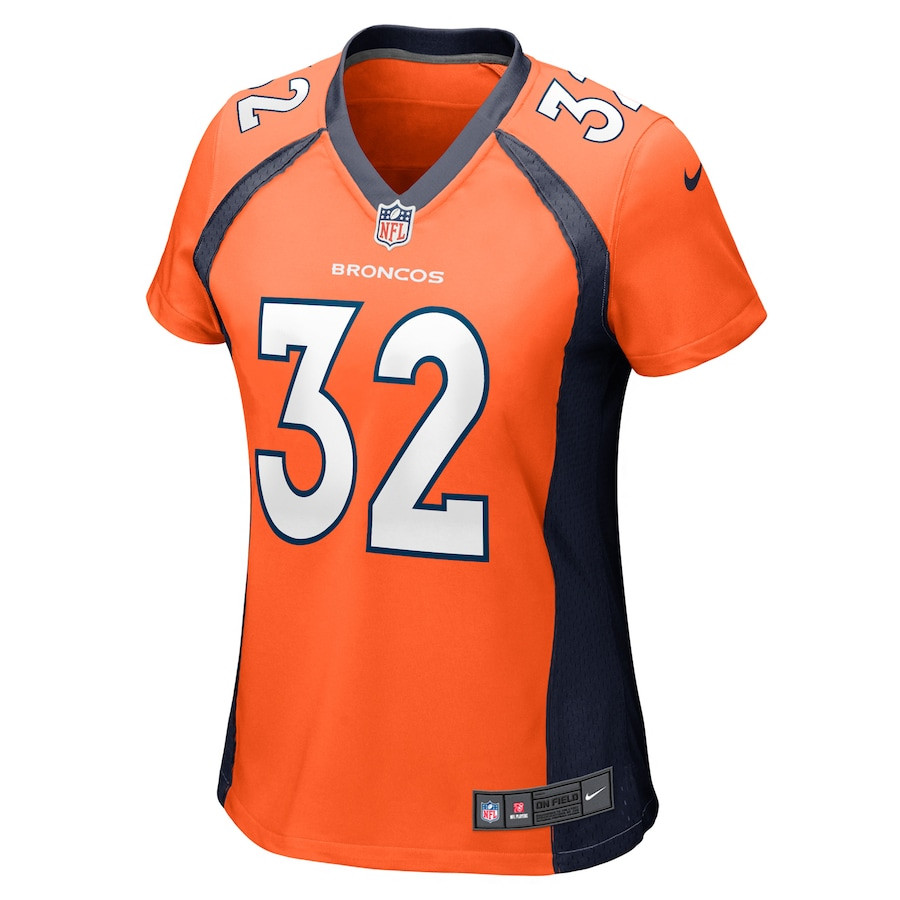 Delarrin Turner-Yell 32 Denver Broncos Game Orange NFL Jersey Women's