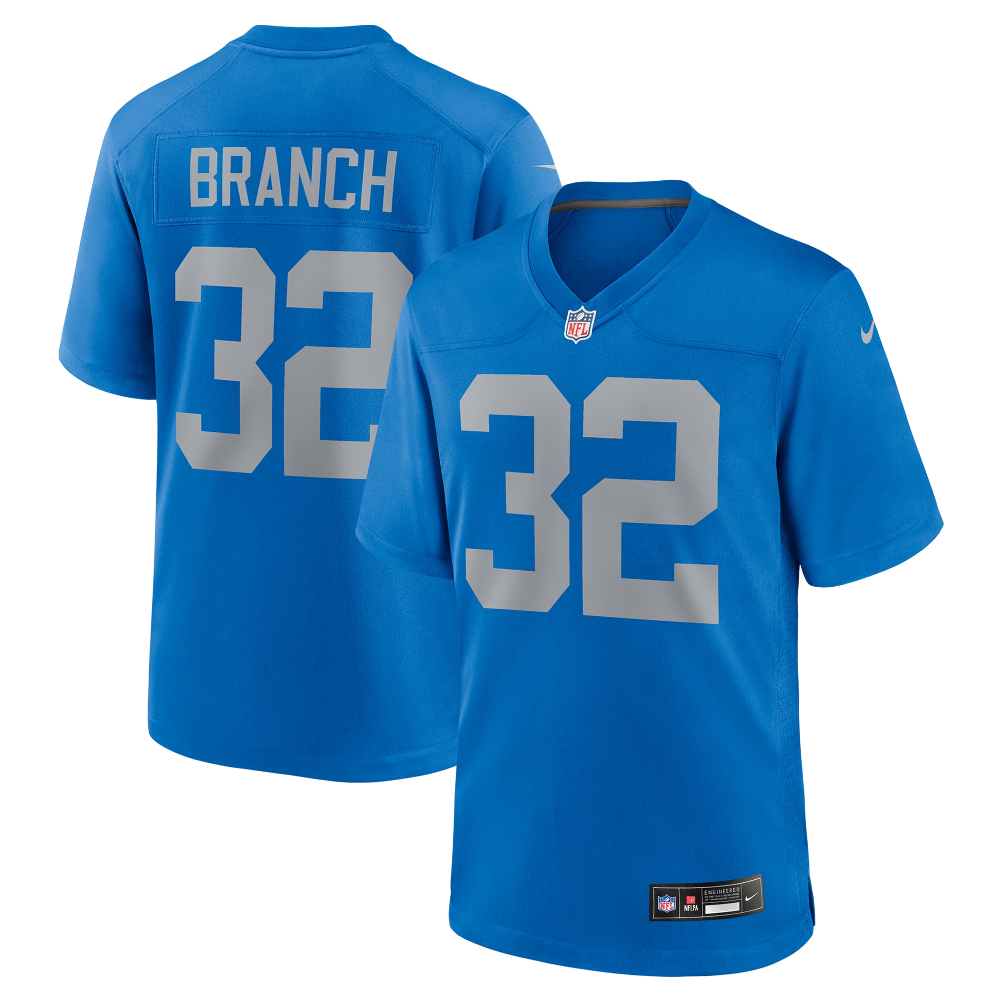 Detroit Lions Brian Branch Blue Alternate Game NFL Jersey Men's
