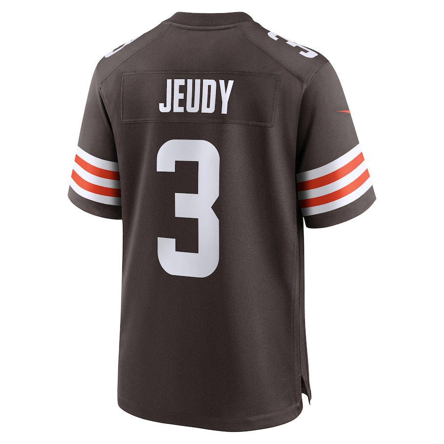 Jerry Jeudy 3 Cleveland Browns Game Brown NFL Jersey Men's