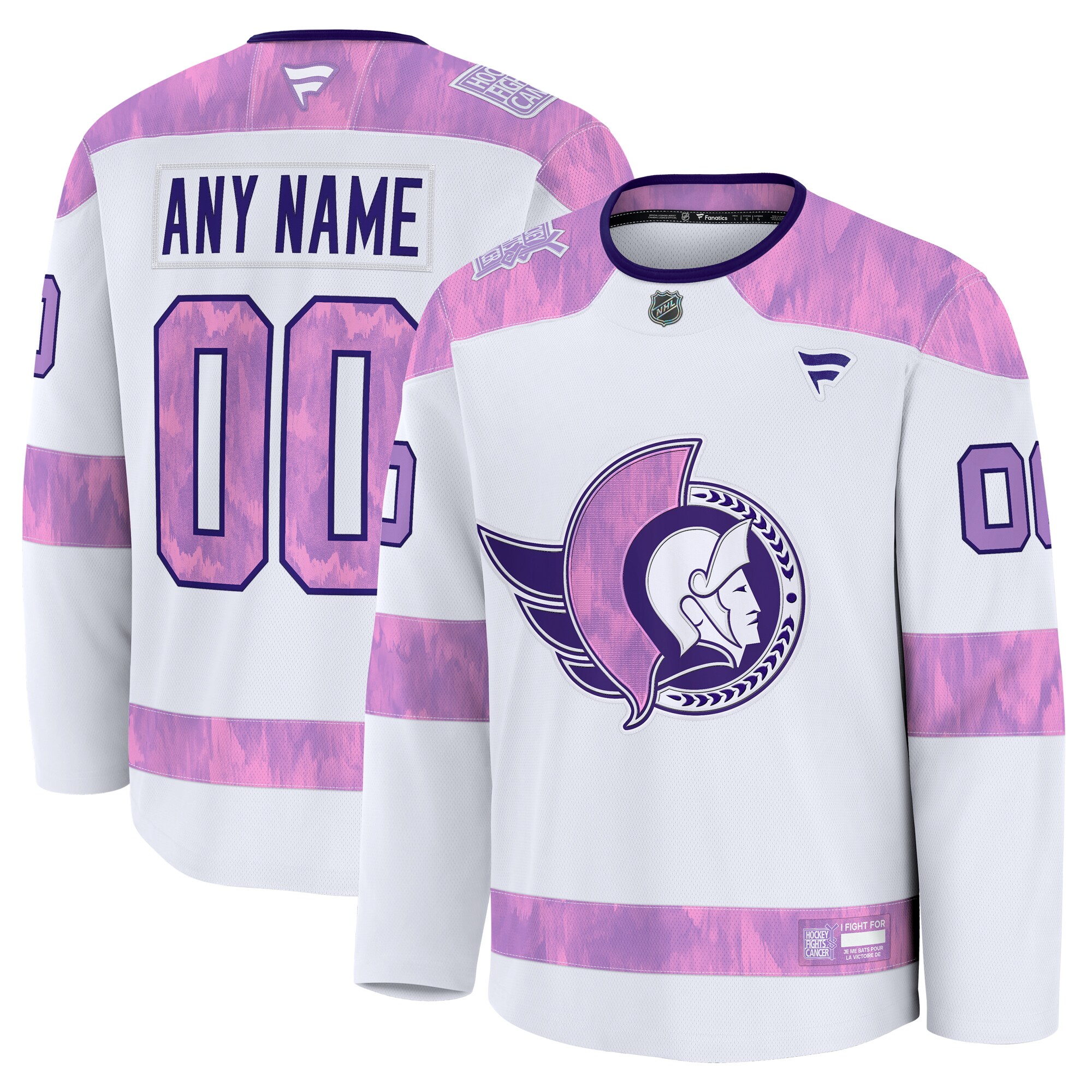 Ottawa Senators White 2024 Fights Cancer Custom Practice NHL Jersey Men's