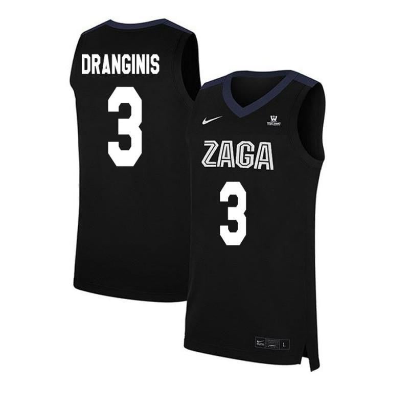3 Kyle Dranginis Black Elite Gonzaga Bulldogs NCAA Jersey Men's