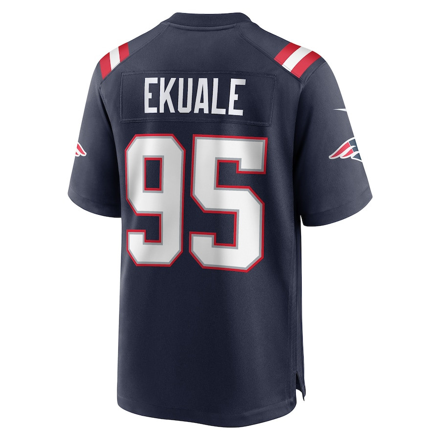 Daniel Ekuale 95 New England Patriots Game Navy NFL Jersey Men's
