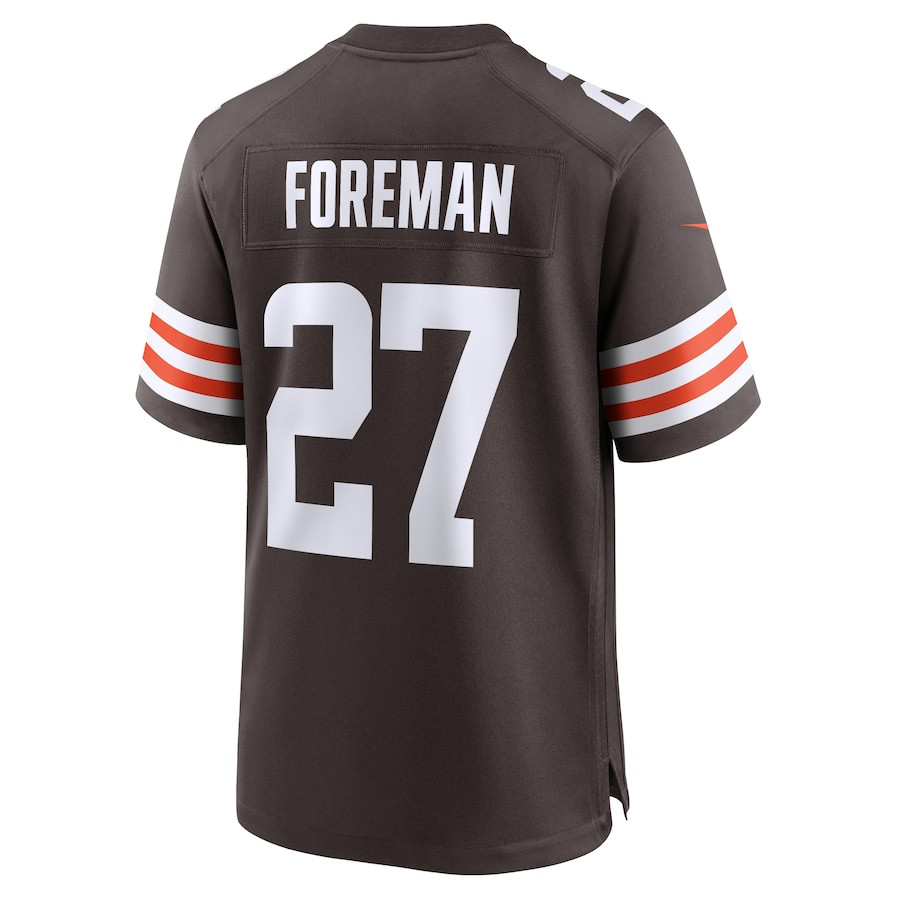 D'Onta Foreman 27 Cleveland Browns Team Game Brown NFL Jersey Men's
