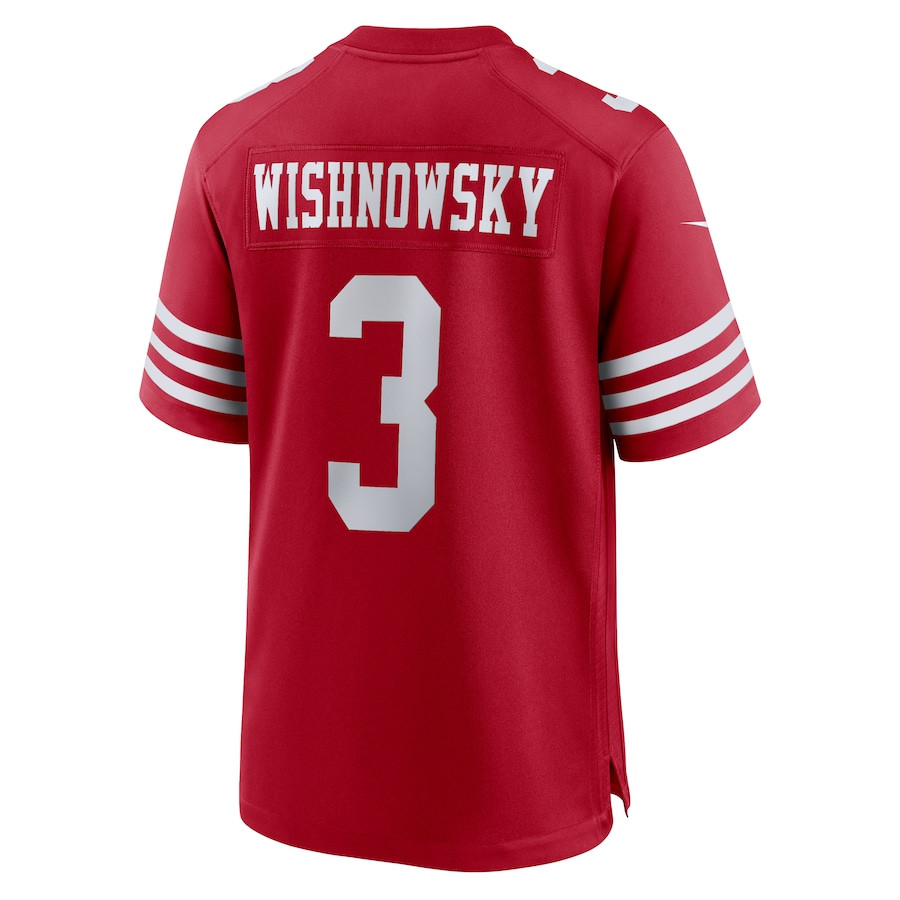 Mitch Wishnowsky 3 San Francisco 49ers Game Scarlet NFL Jersey Men's