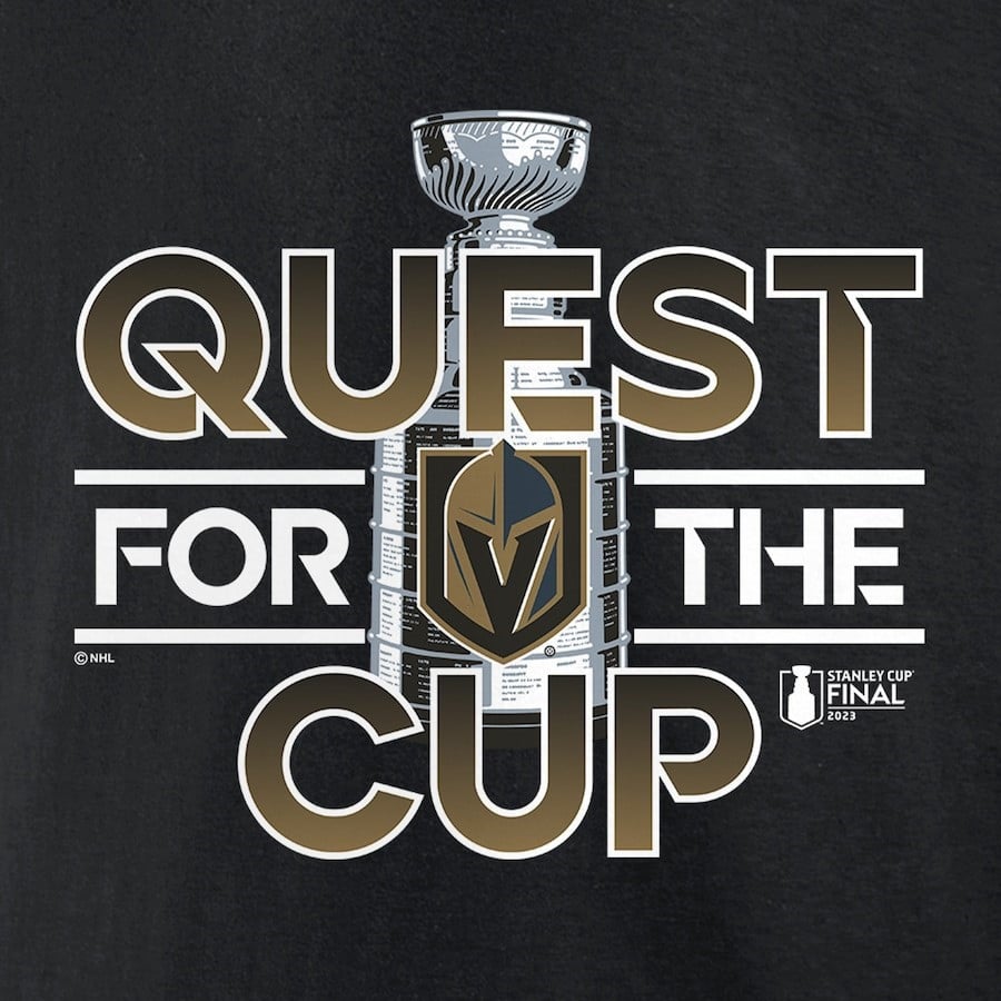 Vegas Golden Knights 2023 Stanley Cup Final Quest T-Shirt Black NHL Jersey Men's