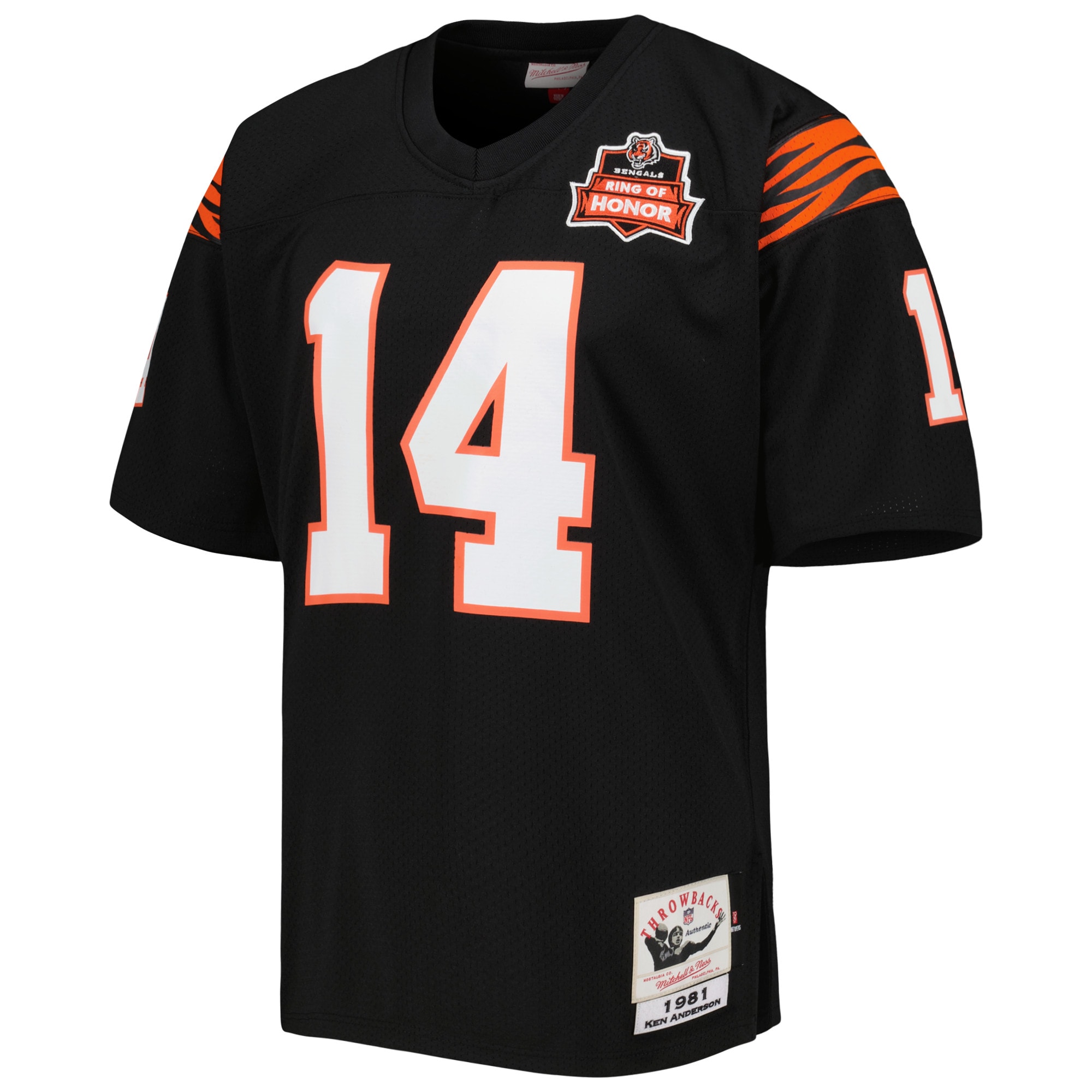 Cincinnati Bengals 1981 Ken Anderson Mitchell Ness Black Throwback Retired Player NFL Jersey Men's