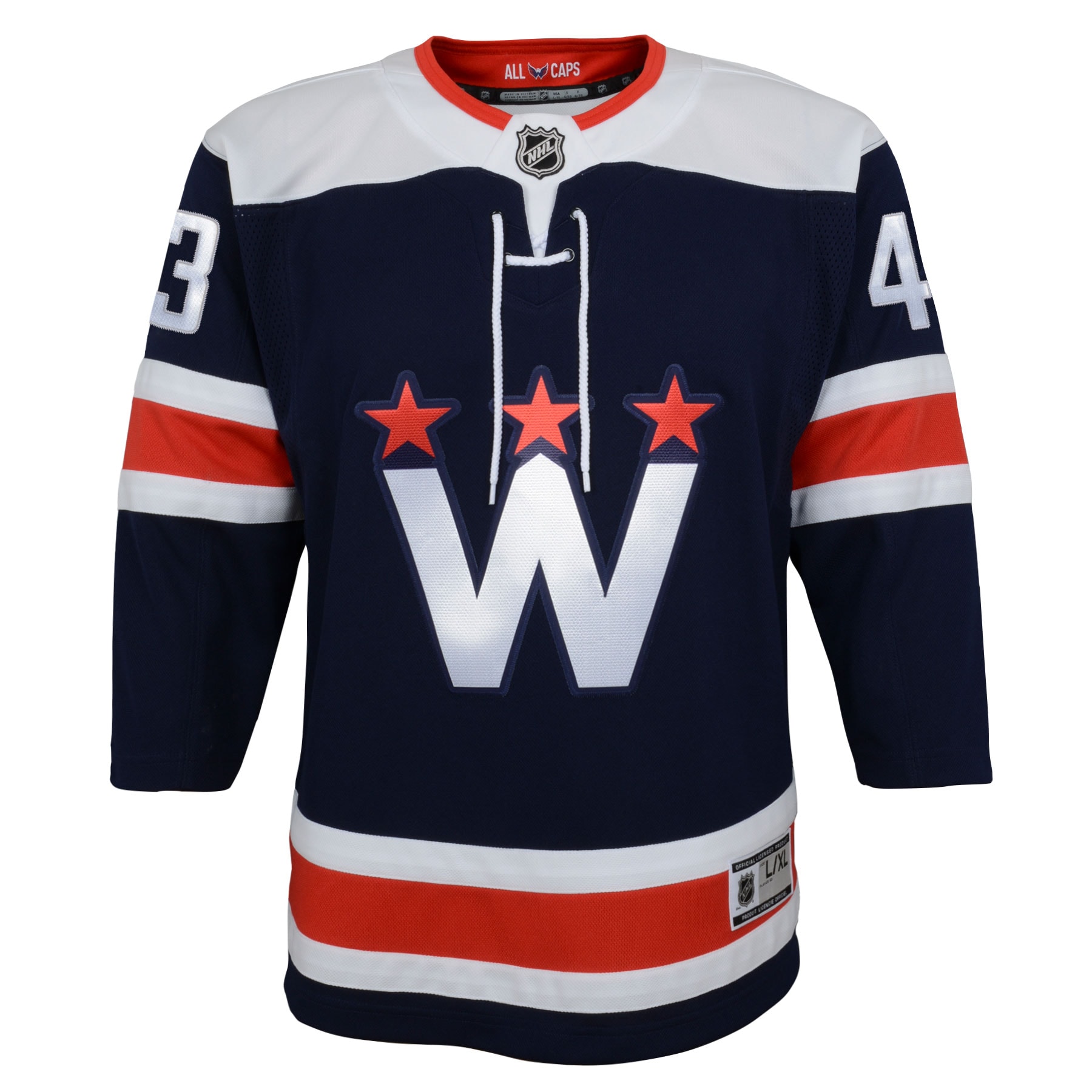 Washington Capitals Tom Wilson Navy 2020/21 Alternate Premier Player NHL Jersey Youth