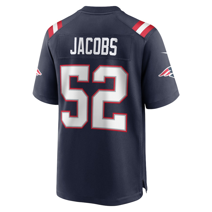 Curtis Jacobs 52 New England Patriots Team Game Navy NFL Jersey Men's
