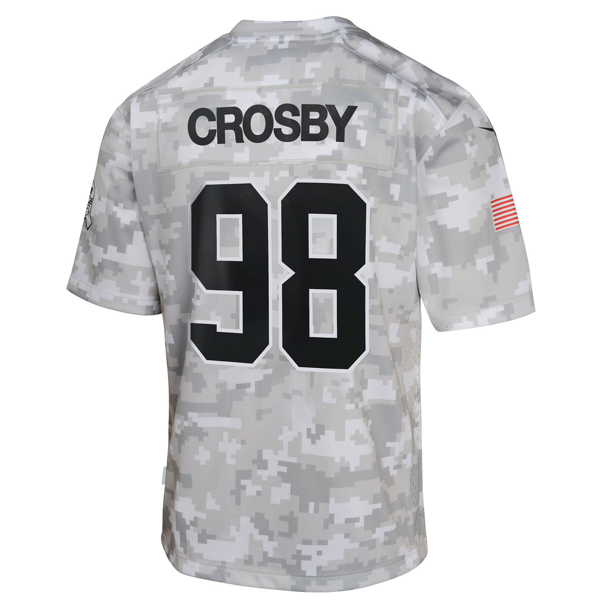 Las Vegas Raiders Maxx Crosby Arctic Camo 2024 Salute to Service Game NFL Jersey Youth