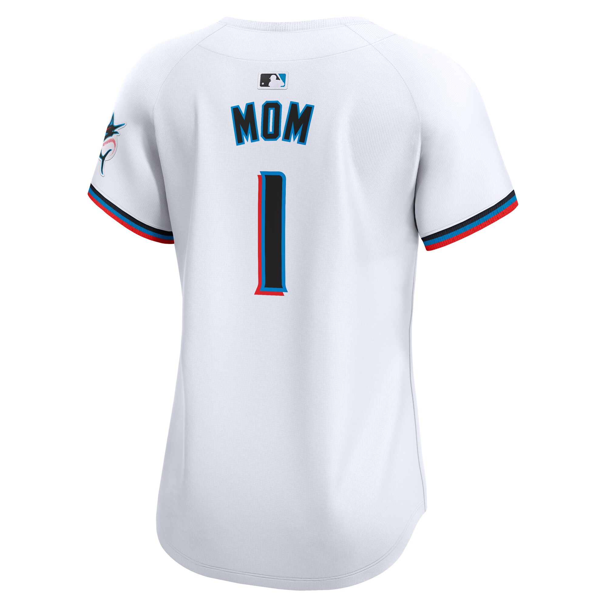 Miami Marlins White #1 Mom Home Limited MLB Jersey Women's