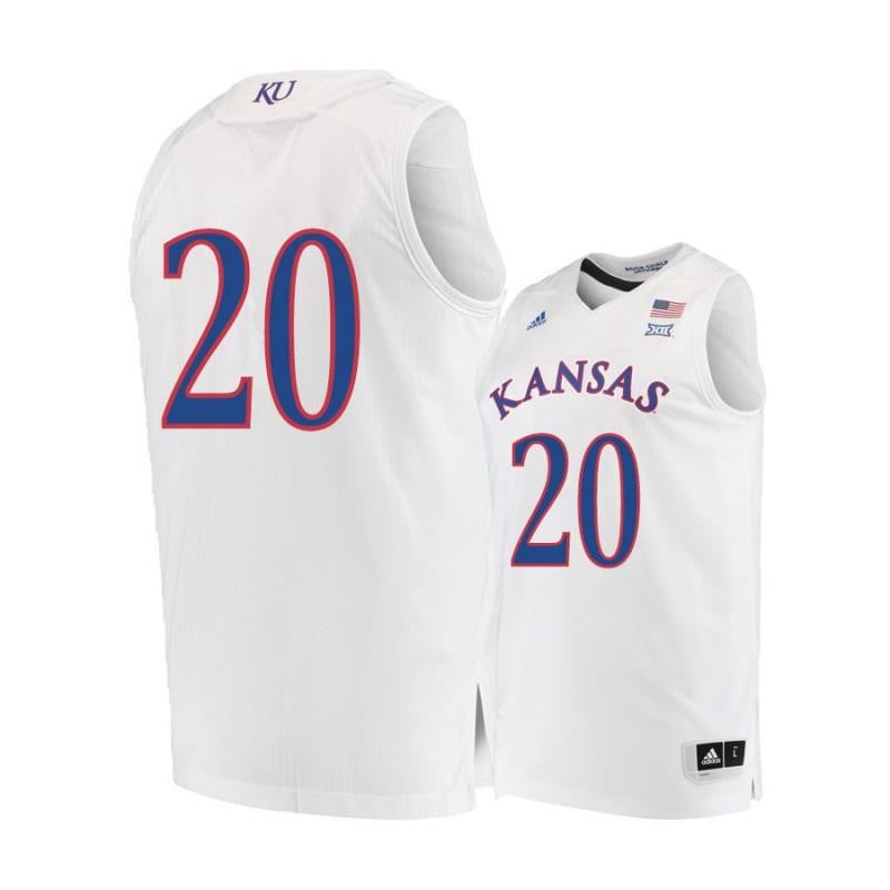 20 Garrett Luinstr White Kansas Jayhawks NCAA Jersey Men's