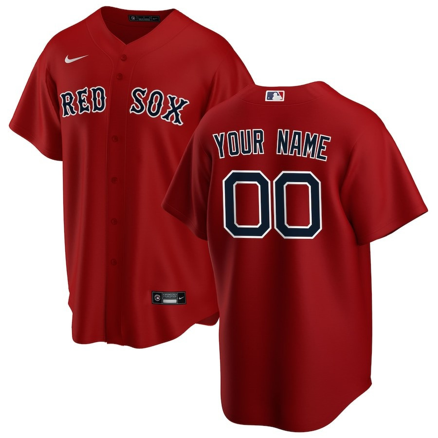 Boston Red Sox Alternate Custom Red MLB Jersey Men's