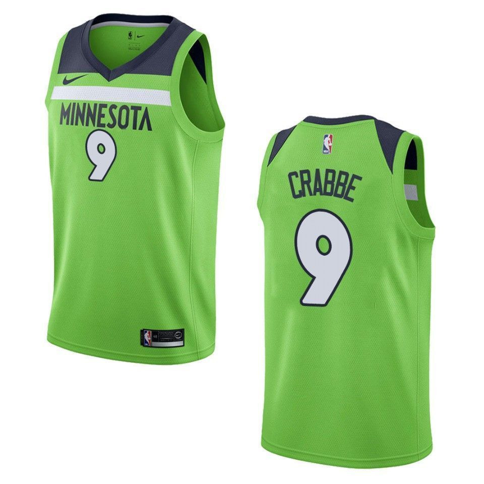 Minnesota Timberwolves 9 Allen Crabbe Statement Swingman Green NBA Jersey Men's