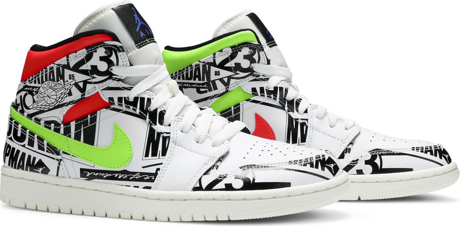 Air Jordan 1 Mid Over-Print Logos 554724-119