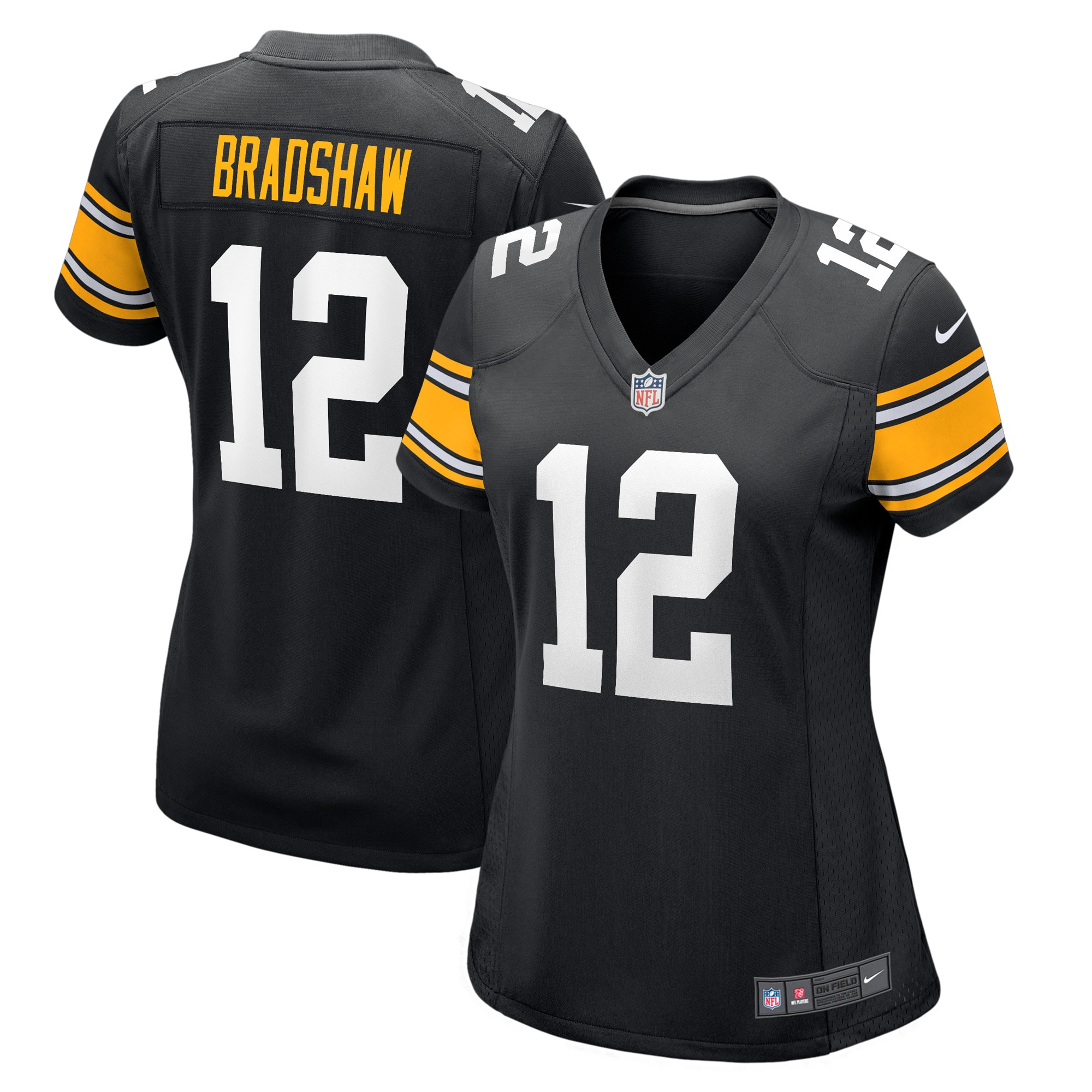 Pittsburgh Steelers Terry Bradshaw Black Retired Player NFL Jersey Women's