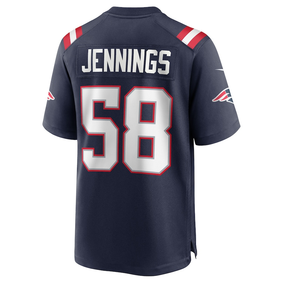 Anfernee Jennings 58 New England Patriots Team Game Navy NFL Jersey Men's