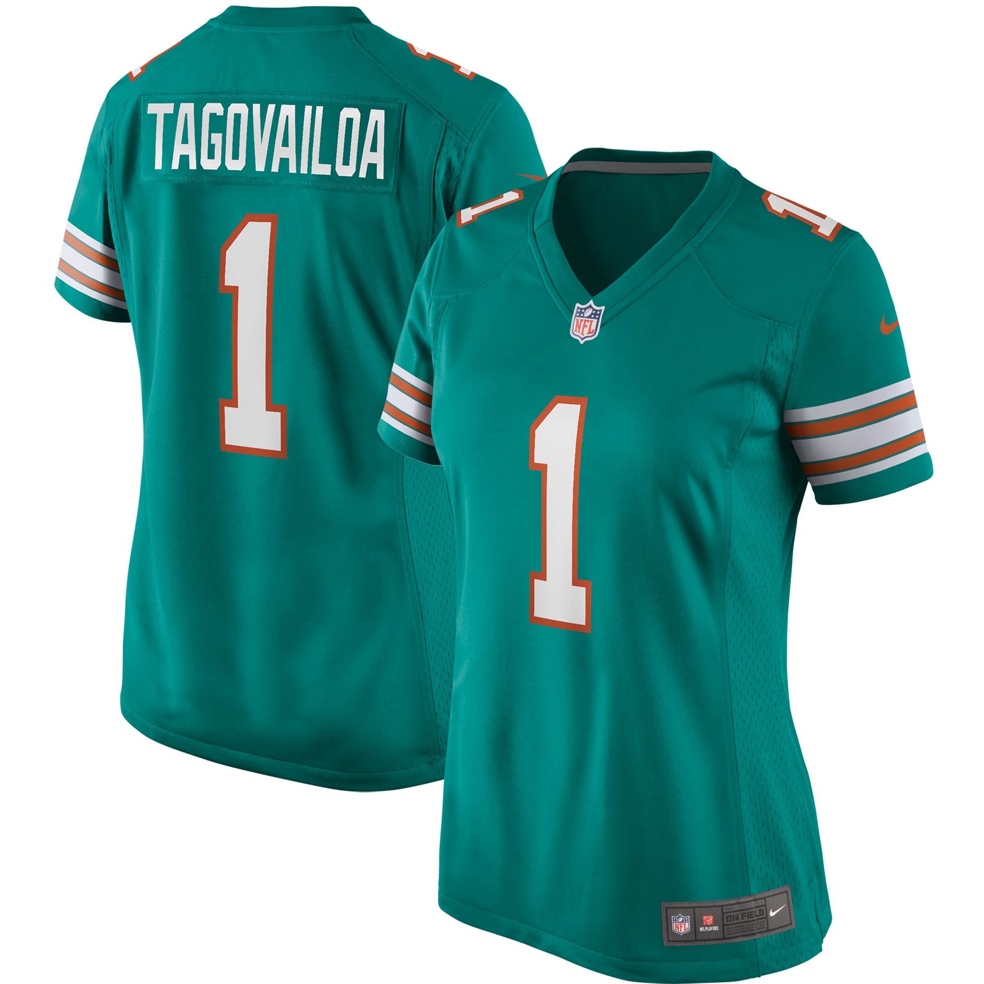 Miami Dolphins Tua Tagovailoa Aqua Alternate Game NFL Jersey Women's