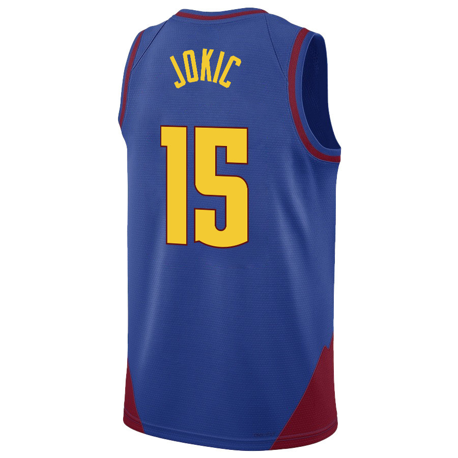 Nikola Jokic 15 Denver Nuggets Joker's Gold 2023 Champions Swingman Blue NBA Jersey Men's