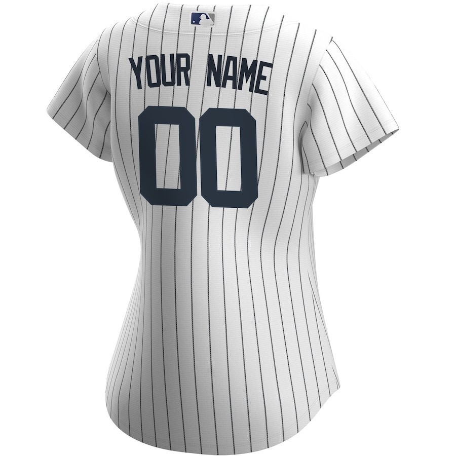 New York Yankees Home Custom White MLB Jersey Women's