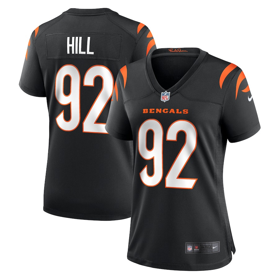 B.J. Hill 92 Cincinnati Bengals Game Black NFL Jersey Women's