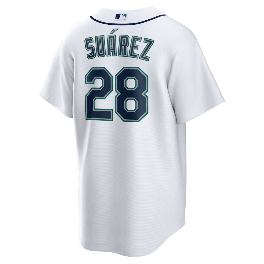 Eugenio Su?rez 28 Seattle Mariners Home White MLB Jersey Men's