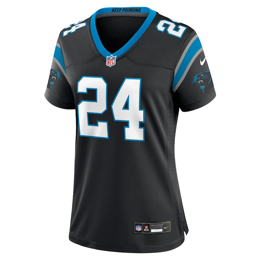 Jonathon Brooks 24 Carolina Panthers Game Black NFL Jersey Women's