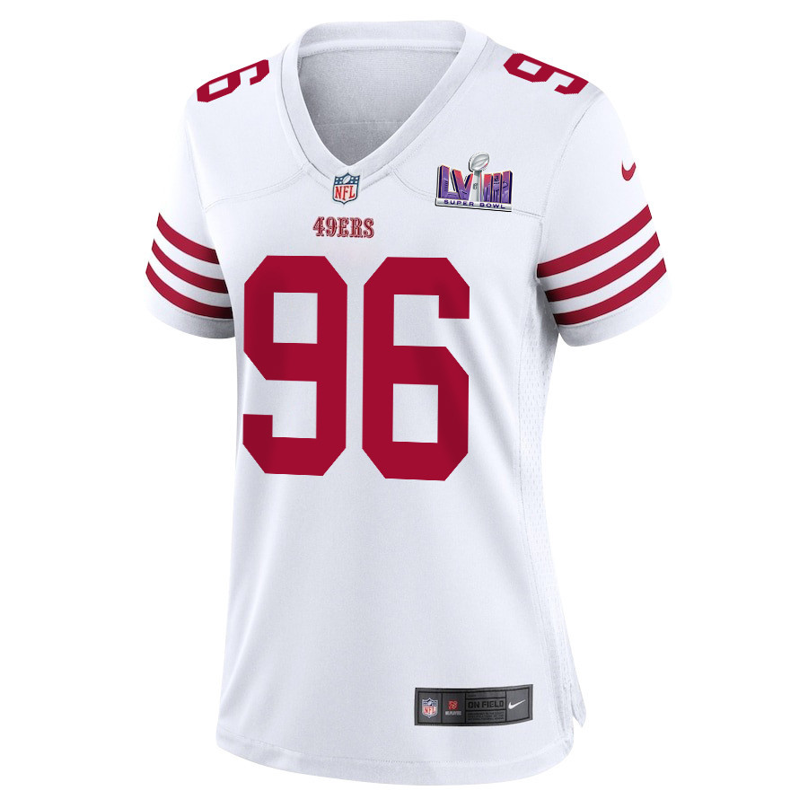 T.Y. McGill 96 San Francisco 49ers Super Bowl LVIII Patch Game White NFL Jersey Women's