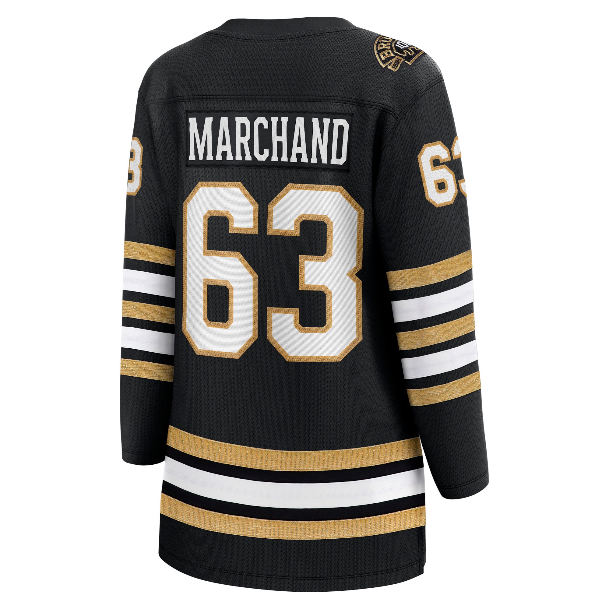 Boston Bruins Brad Marchand Black 100th Anniversary Premier Breakaway Player NHL Jersey Women's