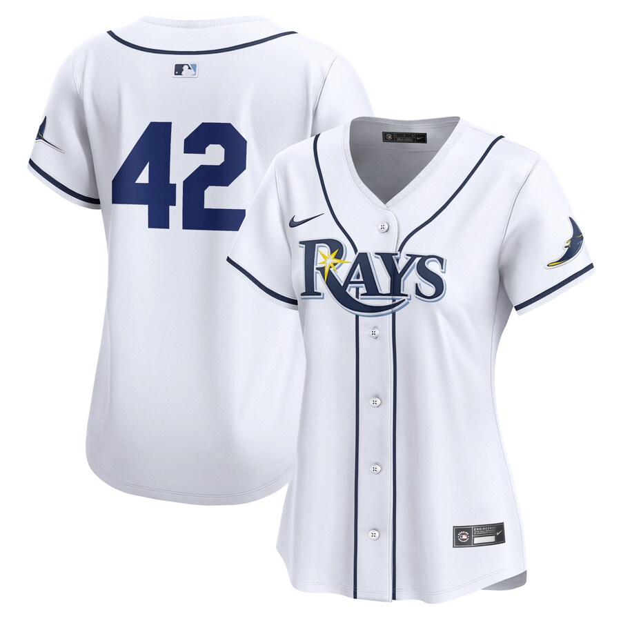 Tampa Bay Rays Women's 2024 Jackie Robinson Day Home Limited Jersey White