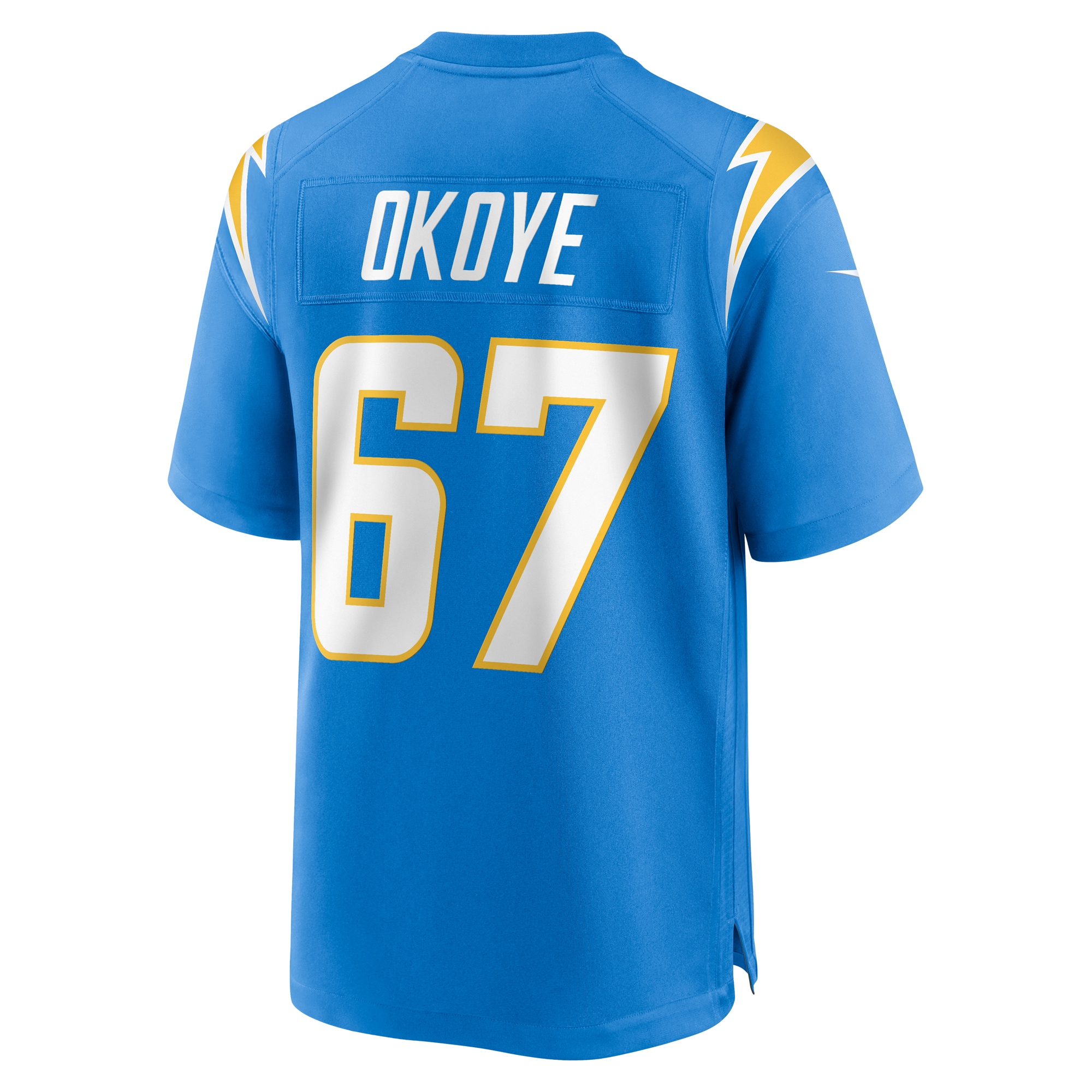 Los Angeles Chargers CJ Okoye Powder Blue Team Game NFL Jersey Men's