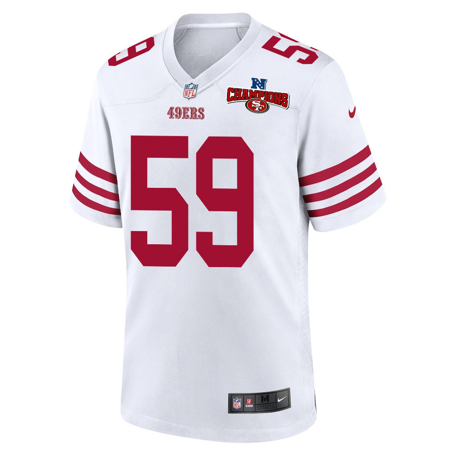 Curtis Robinson 59 San Francisco 49ers NFC Champions Patch Game White NFL Jersey Men's