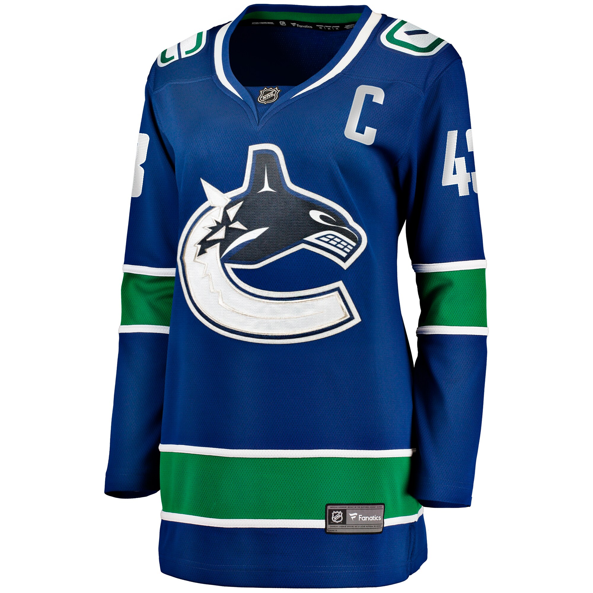 Vancouver Canucks Quinn Hughes Blue Home Breakaway Player NHL Jersey Women's
