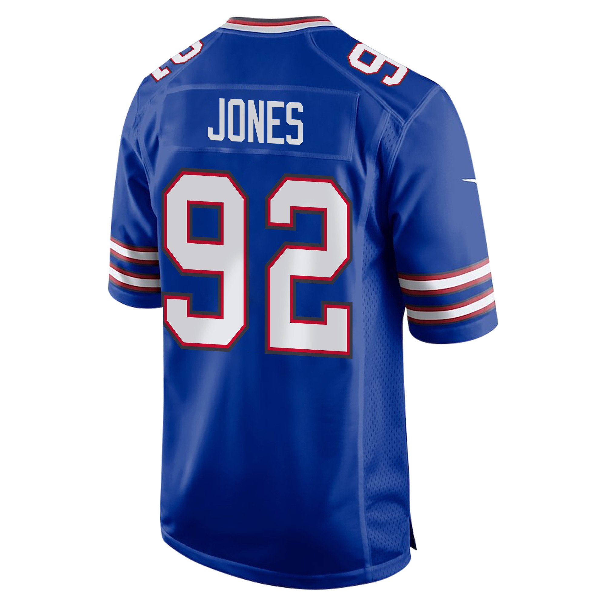 DaQuan Jones 92 Buffalo Bills Super Bowl LIX Champions Patch New Orleans Where Legends Are Made' EMBROIDERED Game Royal NFL Jersey Men's