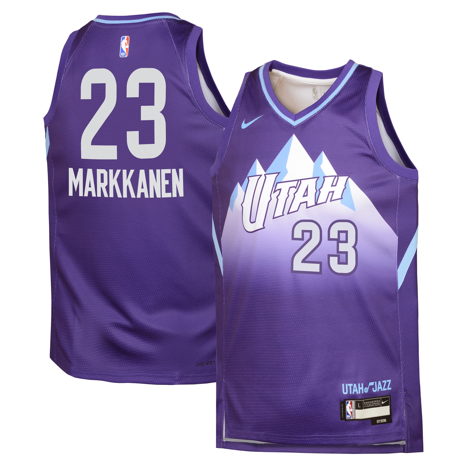Utah Jazz City Edition Swingman 2024 Purple Lauri Markkane NBA Jersey Youth
