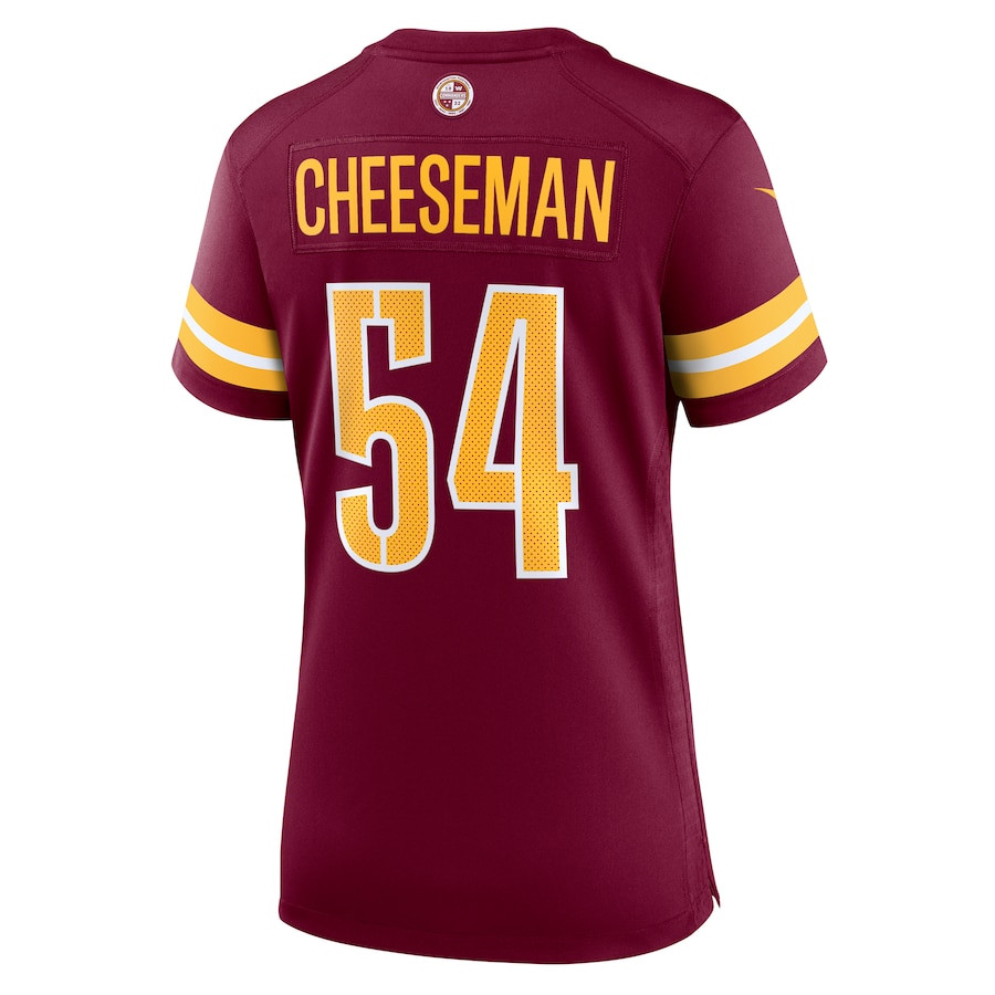 Camaron Cheeseman 54 Washington Commanders Game Burgundy NFL Jersey Women's