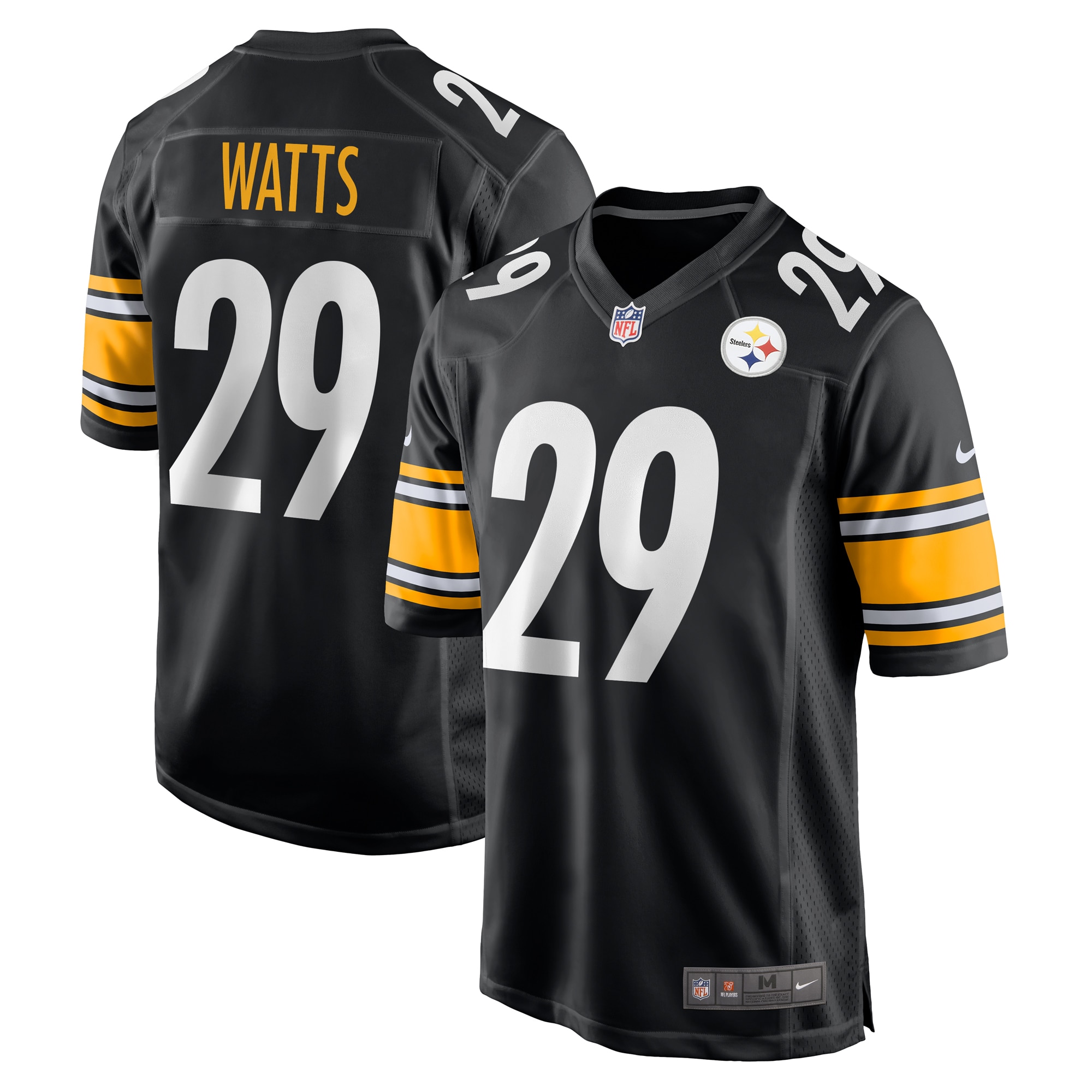 Pittsburgh Steelers Ryan Watts Black Game NFL Jersey Men's