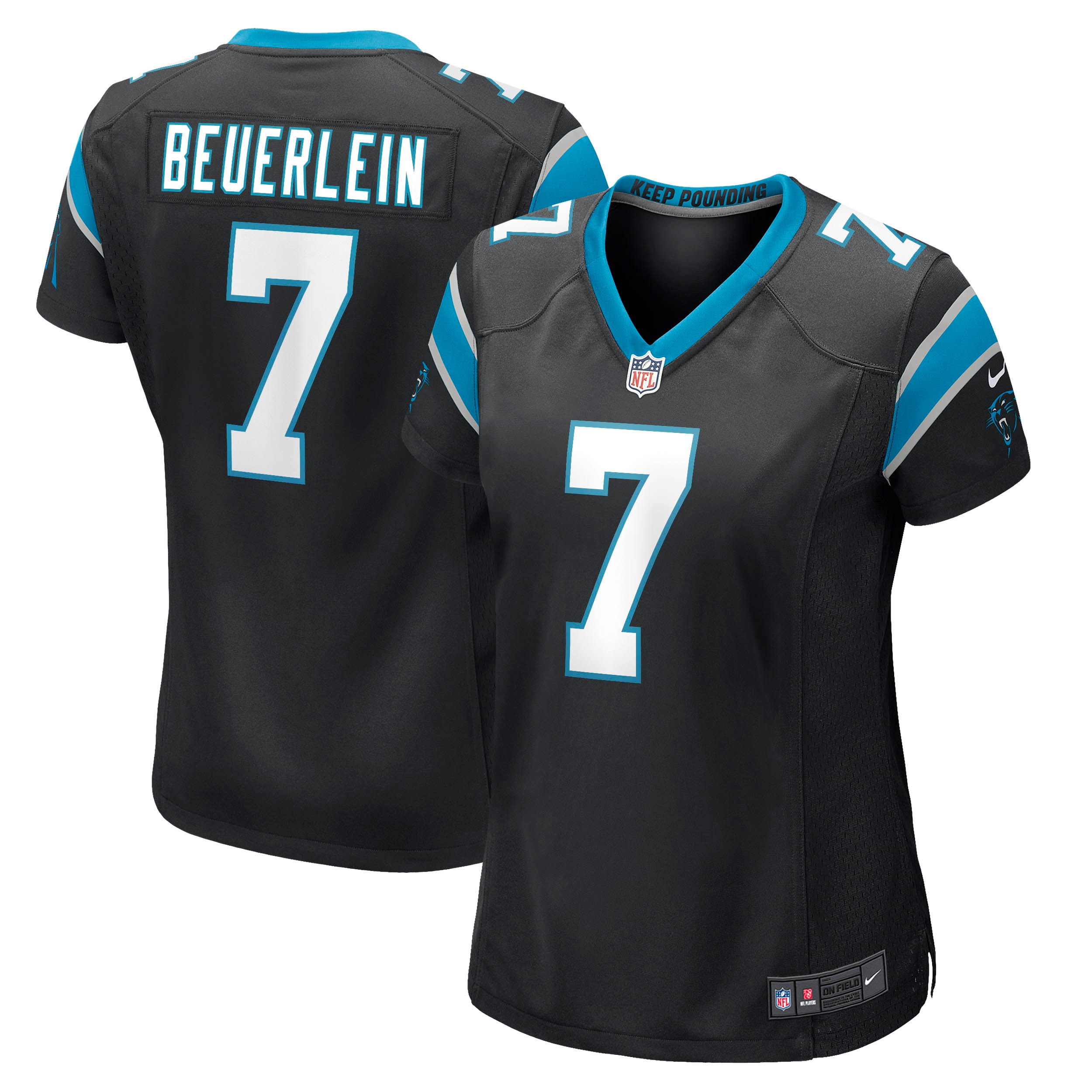 Carolina Panthers Steve Beuerlein Black Retired Player NFL Jersey Women's