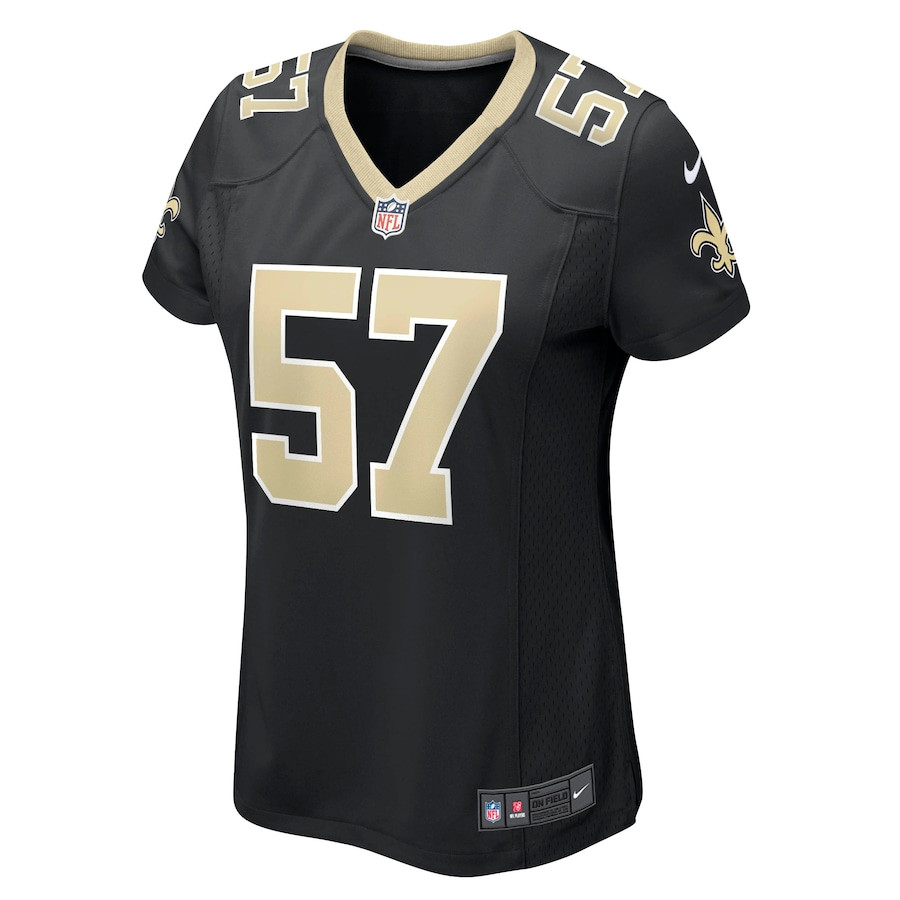 Rickey Jackson 57 New Orleans Saints Retired Black NFL Jersey Women's