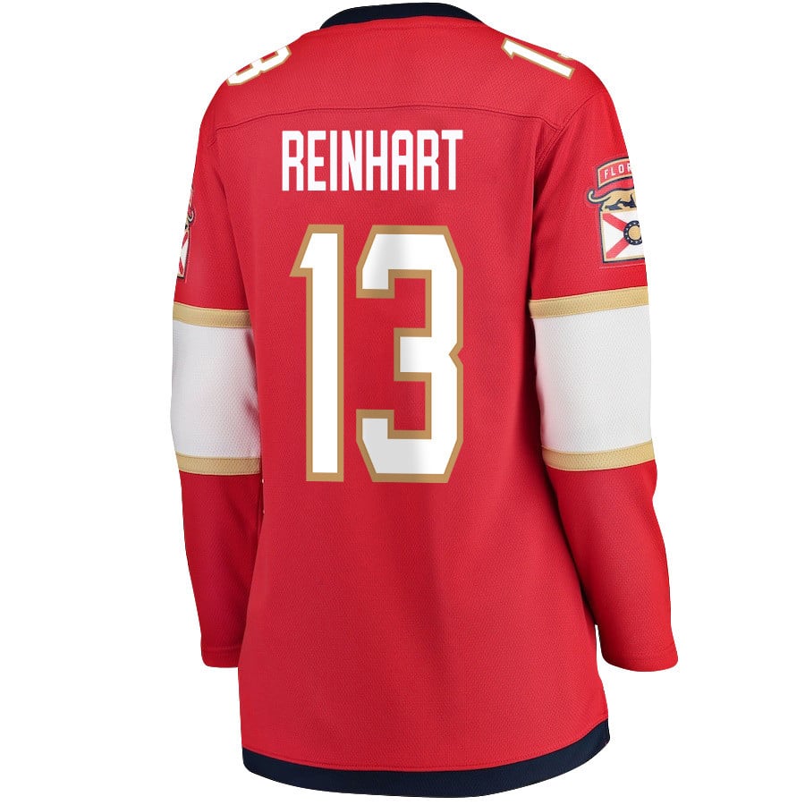 Sam Reinhart 13 Florida Panthers 2024 STANLEY CUP Final Home Breakaway Red NHL Jersey Women's