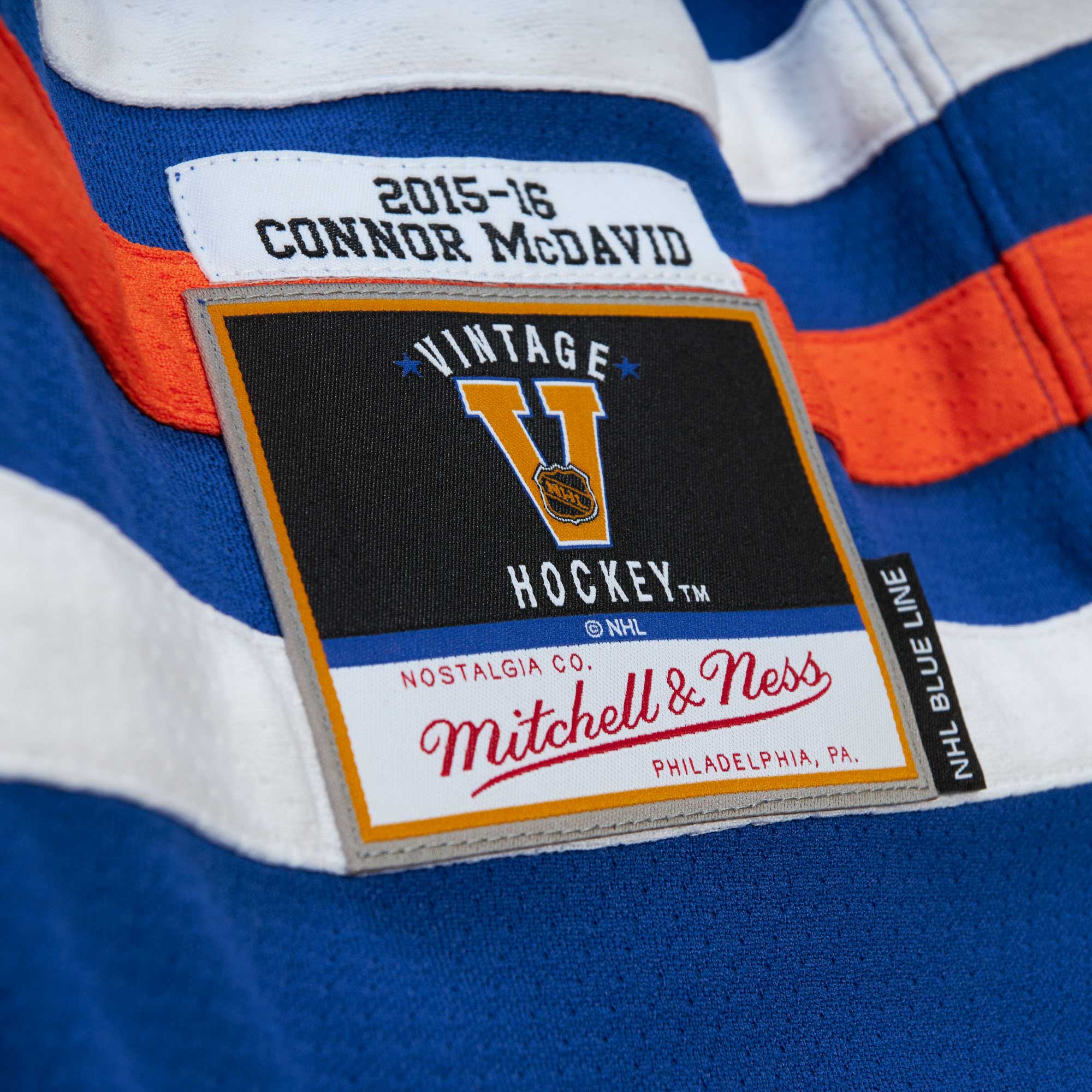 Edmonton Oilers Connor McDavid Mitchell Ness Blue 2015/16 Blue Line Player NHL Jersey Men's