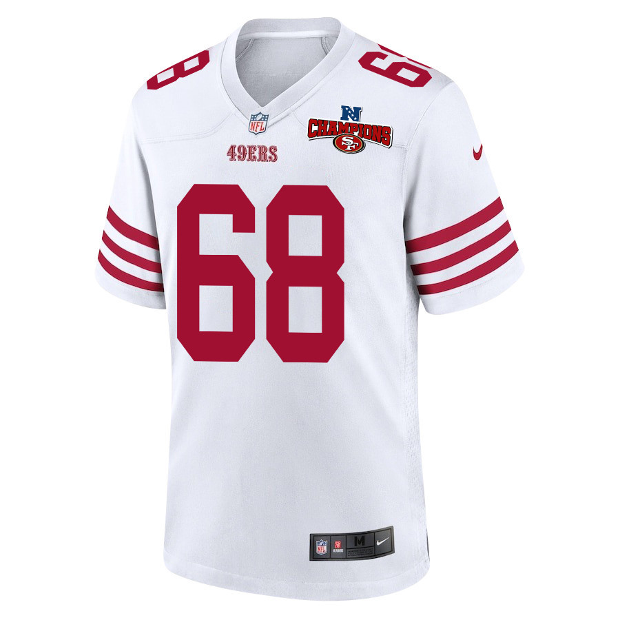 Colton McKivitz 68 San Francisco 49ers NFC Champions Patch Game White NFL Jersey Men's