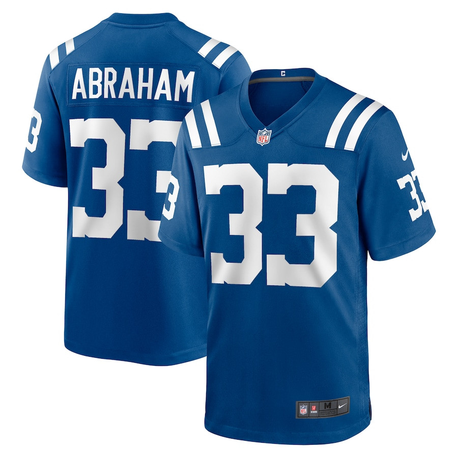 Micah Abraham 33 Indianapolis Colts Game Royal NFL Jersey Men's
