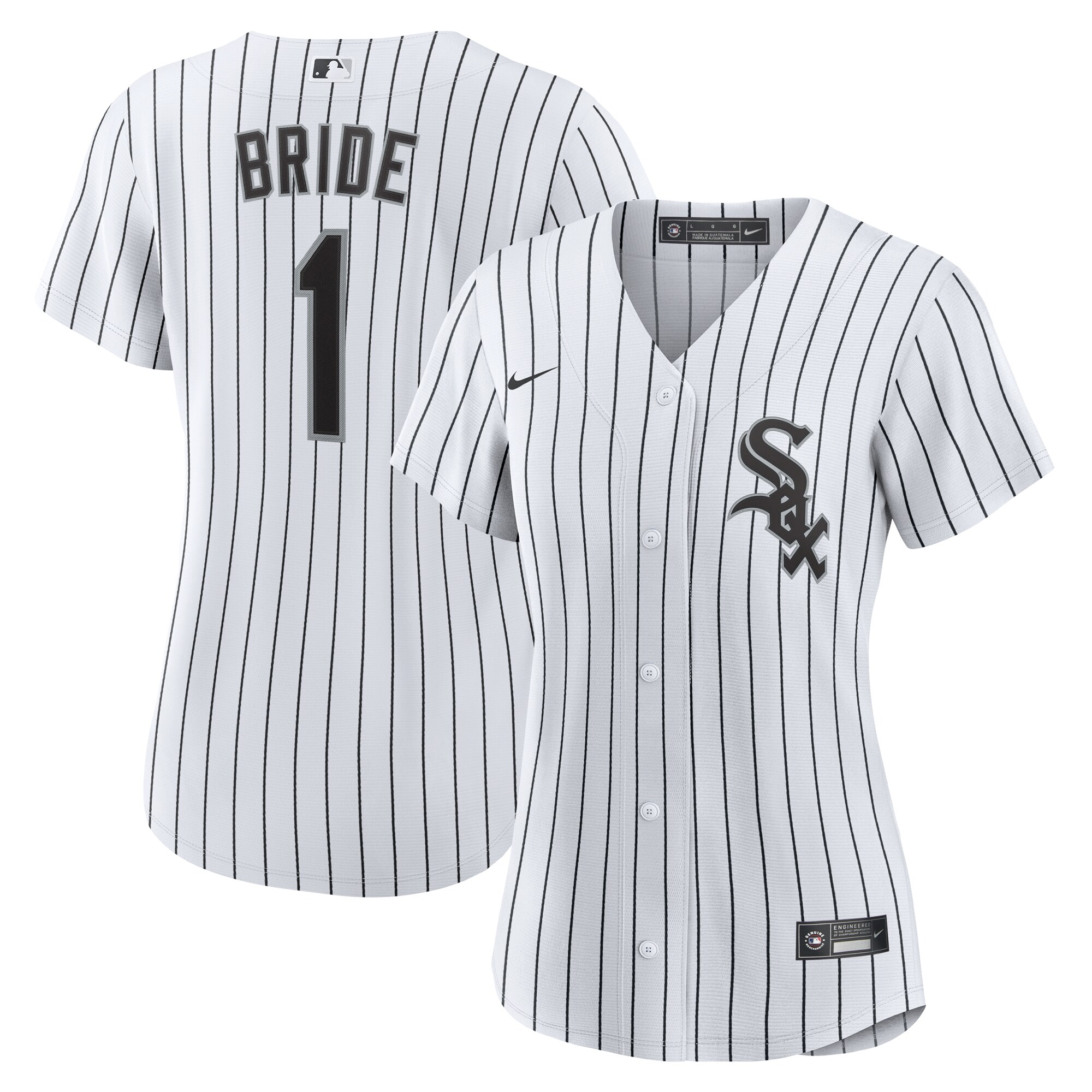 Chicago White Sox White #1 Bride Home MLB Jersey Women's